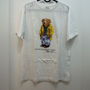 NWT Polo Ralph Lauren Kids Yellow Rain Coat Bear Tshirt size XL